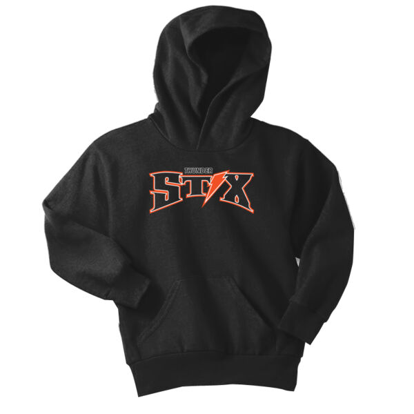 Thunder Stix Softball 2026 Logo 1 - Youth Core Fleece Pullover Hooded Sweatshirt Thumbnail