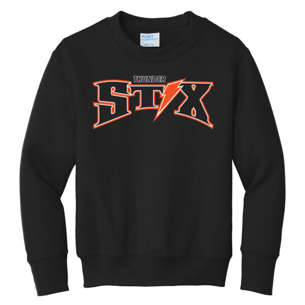 Thunder Stix Softball 2026 Logo 1 - Youth Core Fleece Crewneck Sweatshirt Thumbnail