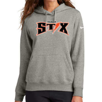 Thunder Stix Softball 2026 Logo 1 - Women's Club Fleece Sleeve Swoosh Pullover Hoodie Thumbnail