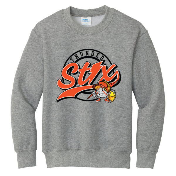 Thunder Stix Softball 2026 Logo 2 - Youth Core Fleece Crewneck Sweatshirt Thumbnail