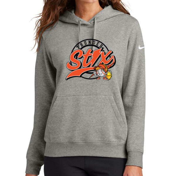 Thunder Stix Softball 2026 Logo 2 - Women's Club Fleece Sleeve Swoosh Pullover Hoodie Thumbnail