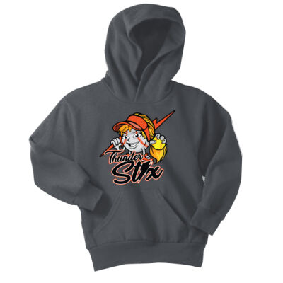 Thunder Stix Softball 2026 Logo 3 - Youth Core Fleece Pullover Hooded Sweatshirt Thumbnail