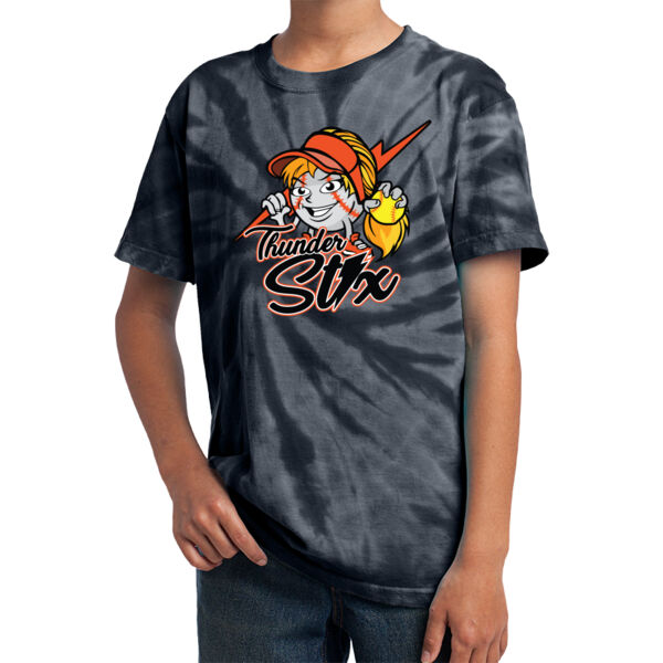 Thunder Stix Softball 2026 Logo 3 - Youth Tie Dye Tee Thumbnail