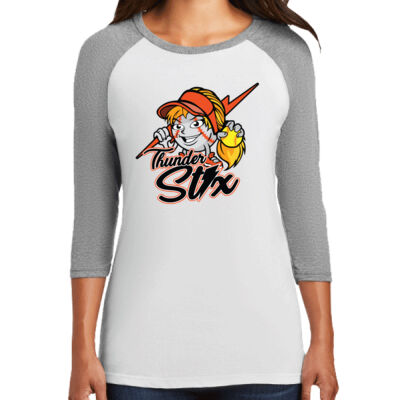 Thunder Stix Softball 2026 Logo 3 - Women's Perfect Tri ® 3/4 Sleeve Raglan Thumbnail