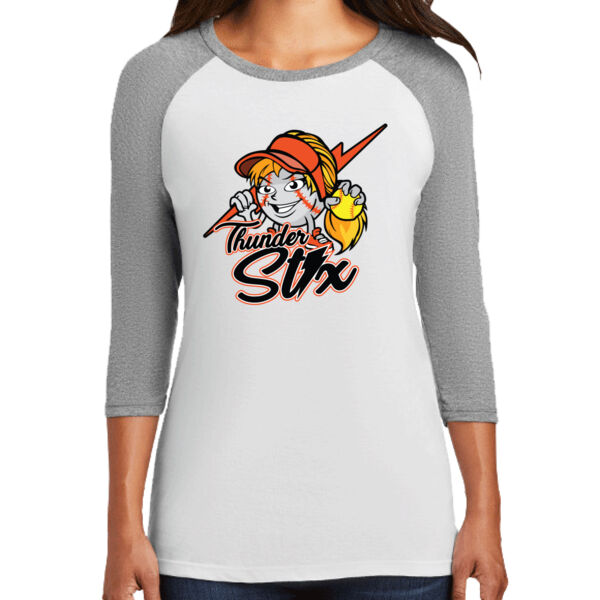 Thunder Stix Softball 2026 Logo 3 - Women's Perfect Tri ® 3/4 Sleeve Raglan Thumbnail
