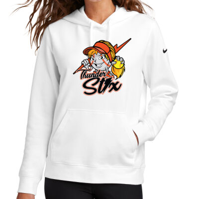 Thunder Stix Softball 2026 Logo 3 - Women's Club Fleece Sleeve Swoosh Pullover Hoodie Thumbnail