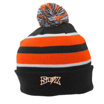 Thunder Stix Softball 2026 Embroidered  - Knit Fold Over Pom-Pom Beanie Thumbnail