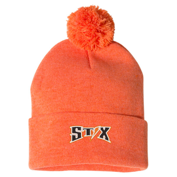 Thunder Stix Softball 2026 Embroidered  - 12" Pom-Pom Cuffed Beanie Thumbnail