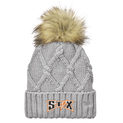 Thunder Stix Softball 2026 Embroidered  - Faux Fur Pom Beanie Thumbnail