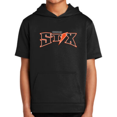 Thunder Stix Softball 2026 Logo 1 - Youth Sport Wick ® Fleece Short Sleeve Hooded Pullover Thumbnail