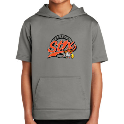 Thunder Stix Softball 2026 Logo 2 - Youth Sport Wick ® Fleece Short Sleeve Hooded Pullover Thumbnail