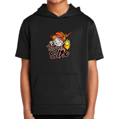 Thunder Stix Softball 2026 Logo 3 - Youth Sport Wick ® Fleece Short Sleeve Hooded Pullover Thumbnail